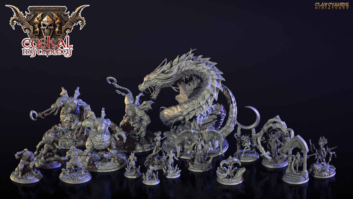 3D Printed Clay Cyanide Eki Euskal Mythology 28 32 mm D&D
