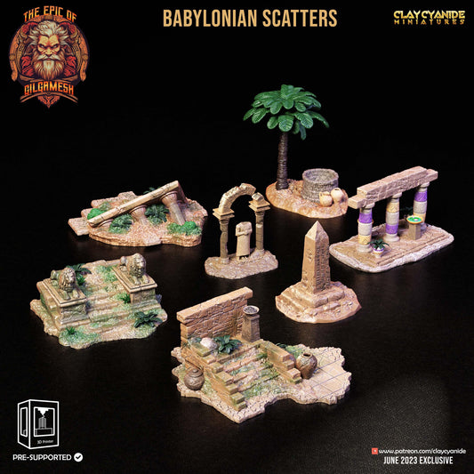 3D Printed Clay Cyanide Epic of Gilgamesh Set Babylonian Scatter Terrain 28 32 mm D&D