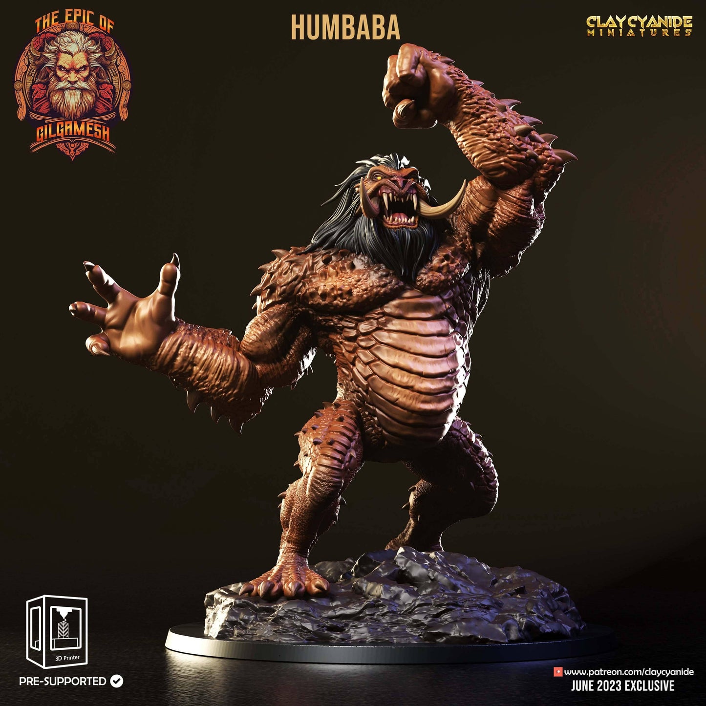 3D Printed Clay Cyanide Epic of Gilgamesh Set Humbaba 28 32 mm D&D