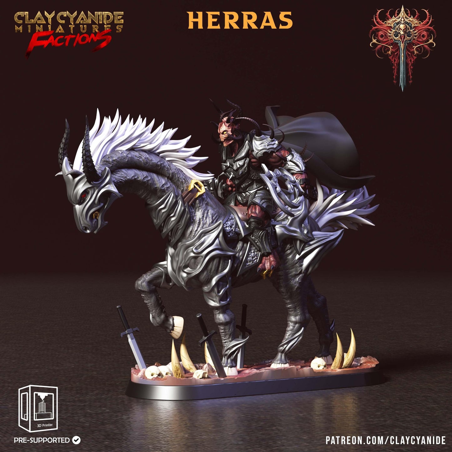 3D Printed Clay Cyanide Faction Dreadblood Ravegers Rendered Images Promo Renders 28 32 mm D&D