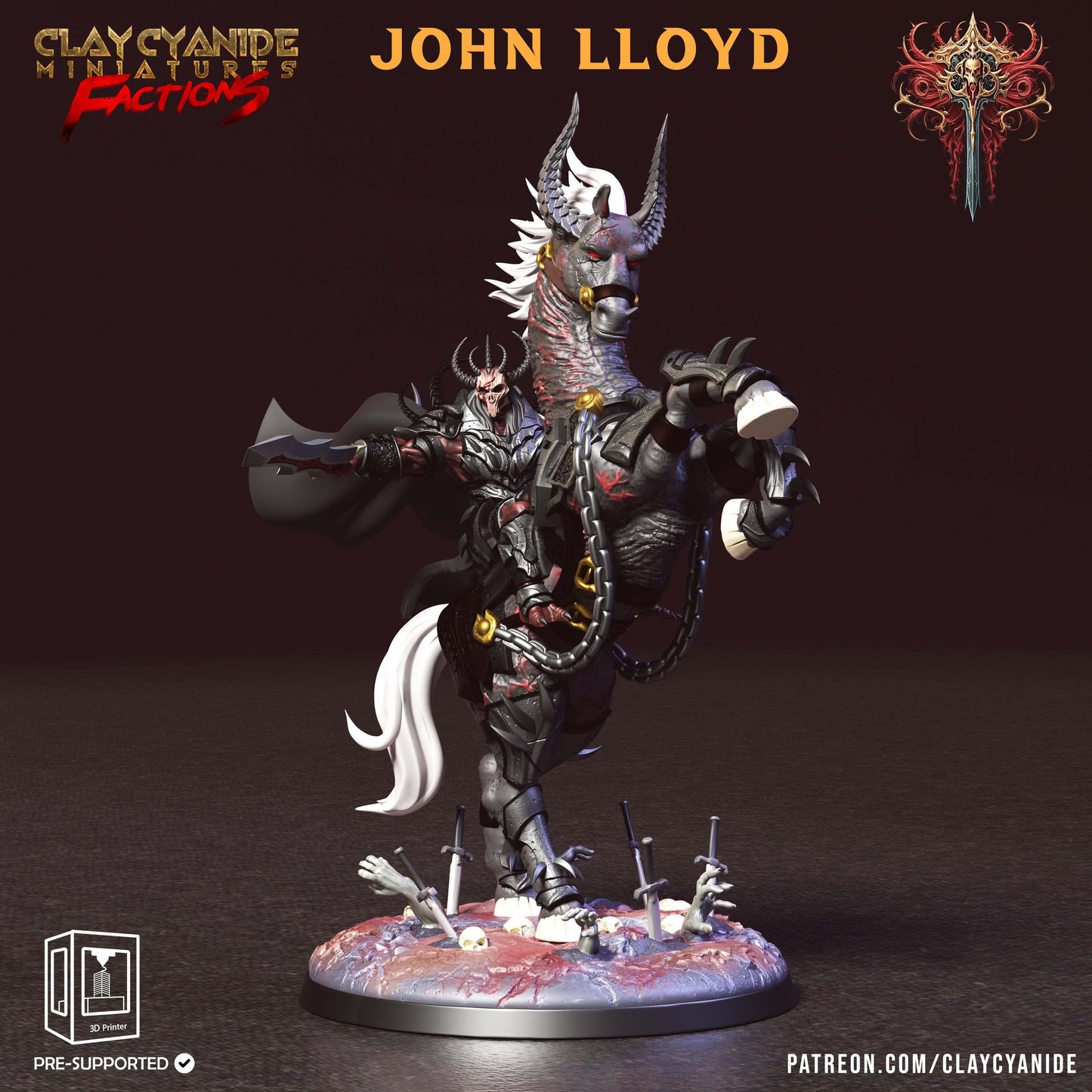 3D Printed Clay Cyanide Faction Dreadblood Ravegers Rendered Images Promo Renders 28 32 mm D&D
