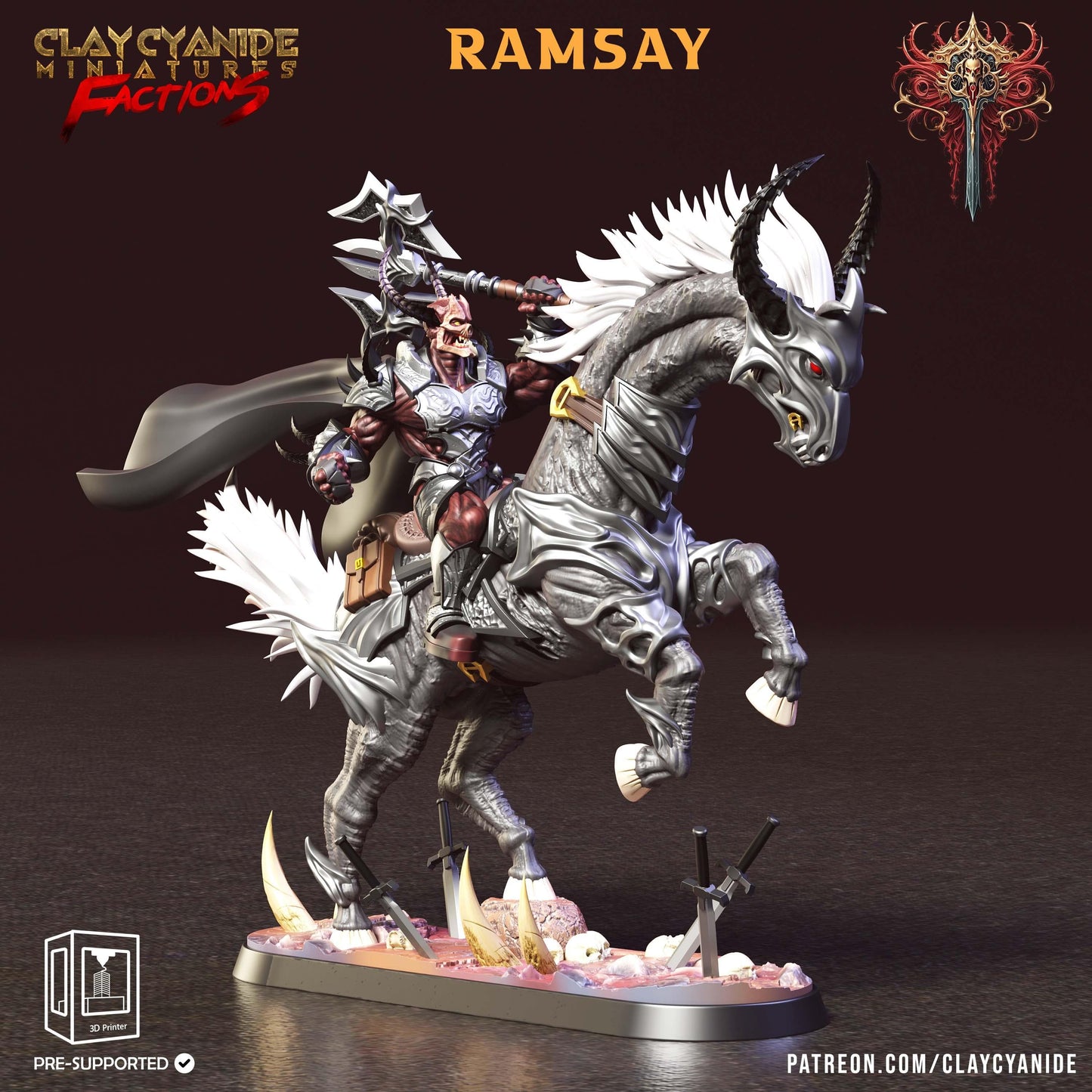 3D Printed Clay Cyanide Faction Dreadblood Ravegers Rendered Images Promo Renders 28 32 mm D&D
