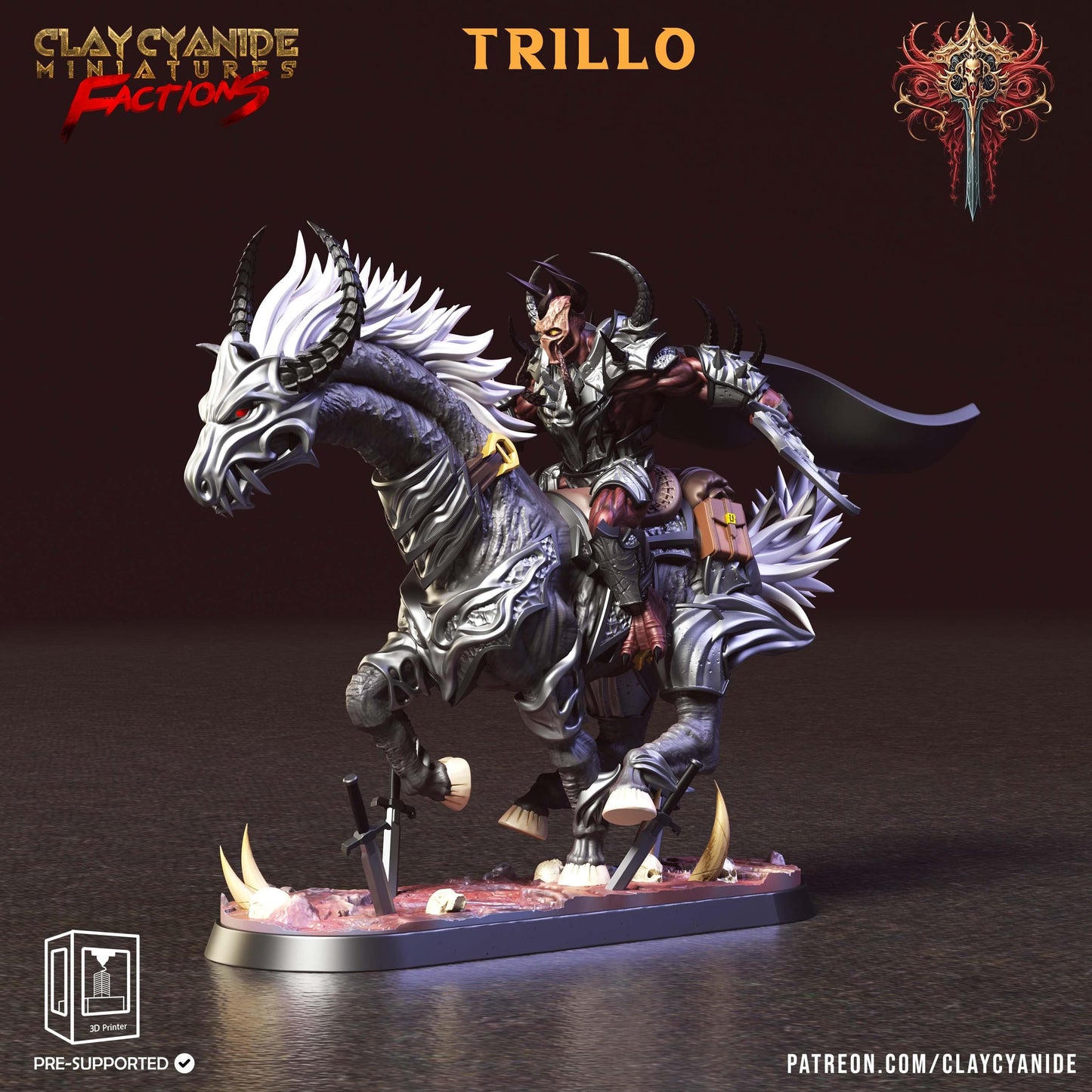 3D Printed Clay Cyanide Faction Dreadblood Ravegers Rendered Images Promo Renders 28 32 mm D&D