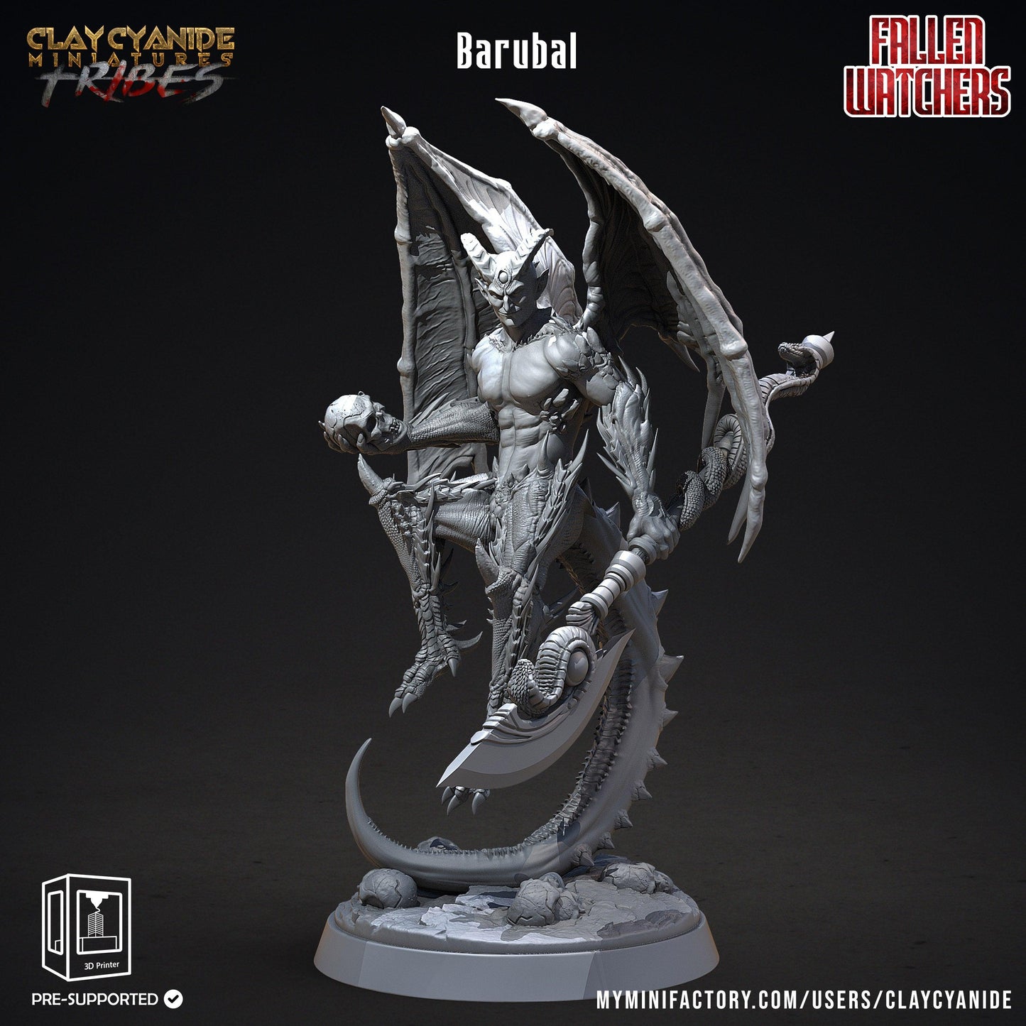 3D Printed Clay Cyanide Fallen Watchers Factions Tribes Ragnarok D&D