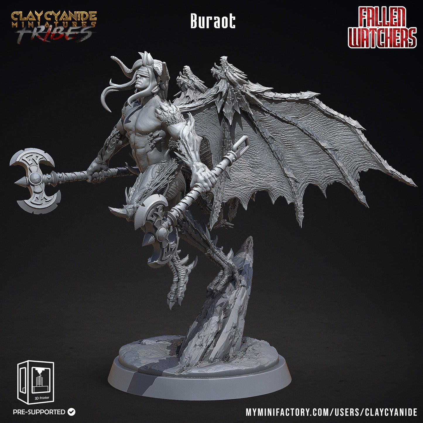 3D Printed Clay Cyanide Fallen Watchers Factions Tribes Ragnarok D&D
