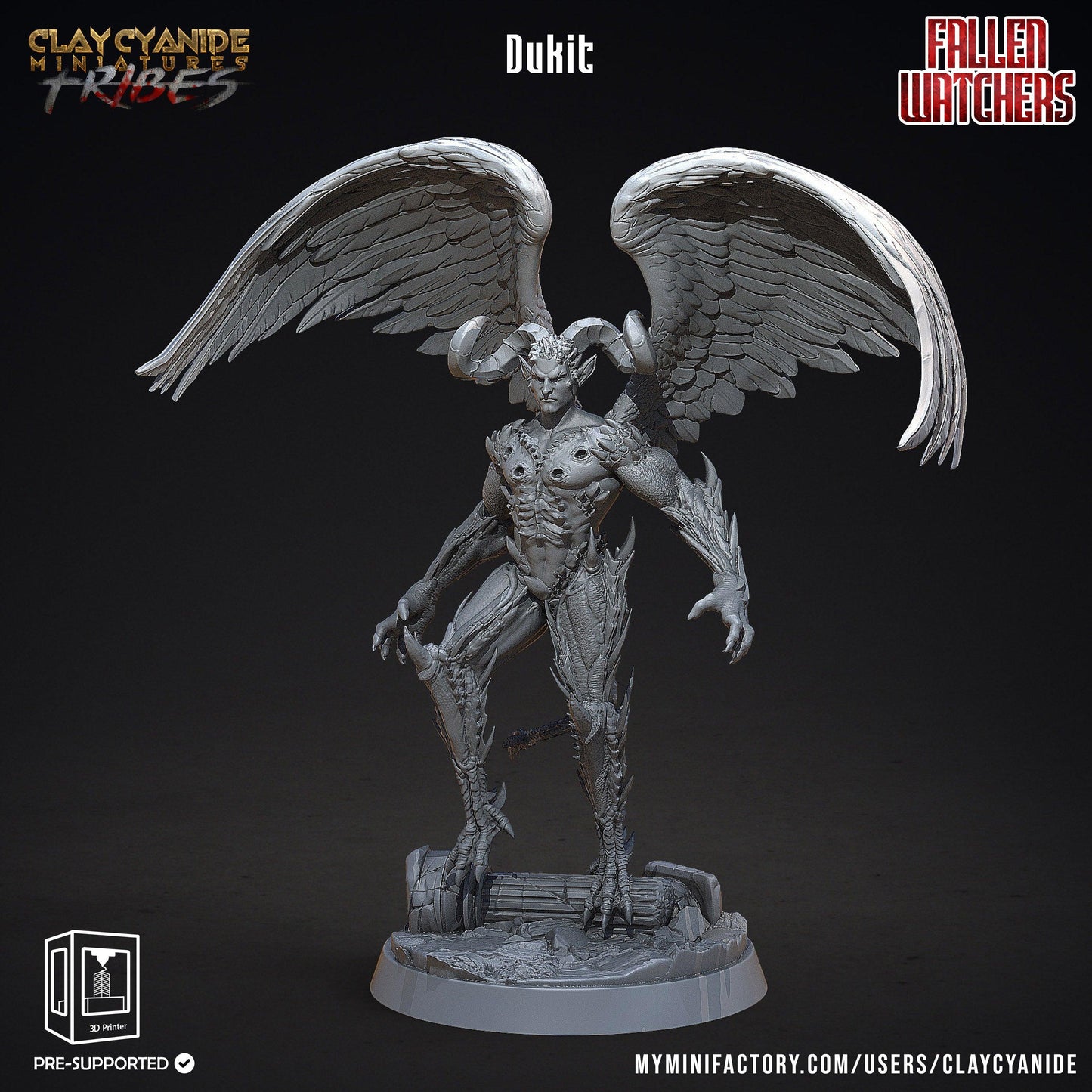 3D Printed Clay Cyanide Fallen Watchers Factions Tribes Ragnarok D&D
