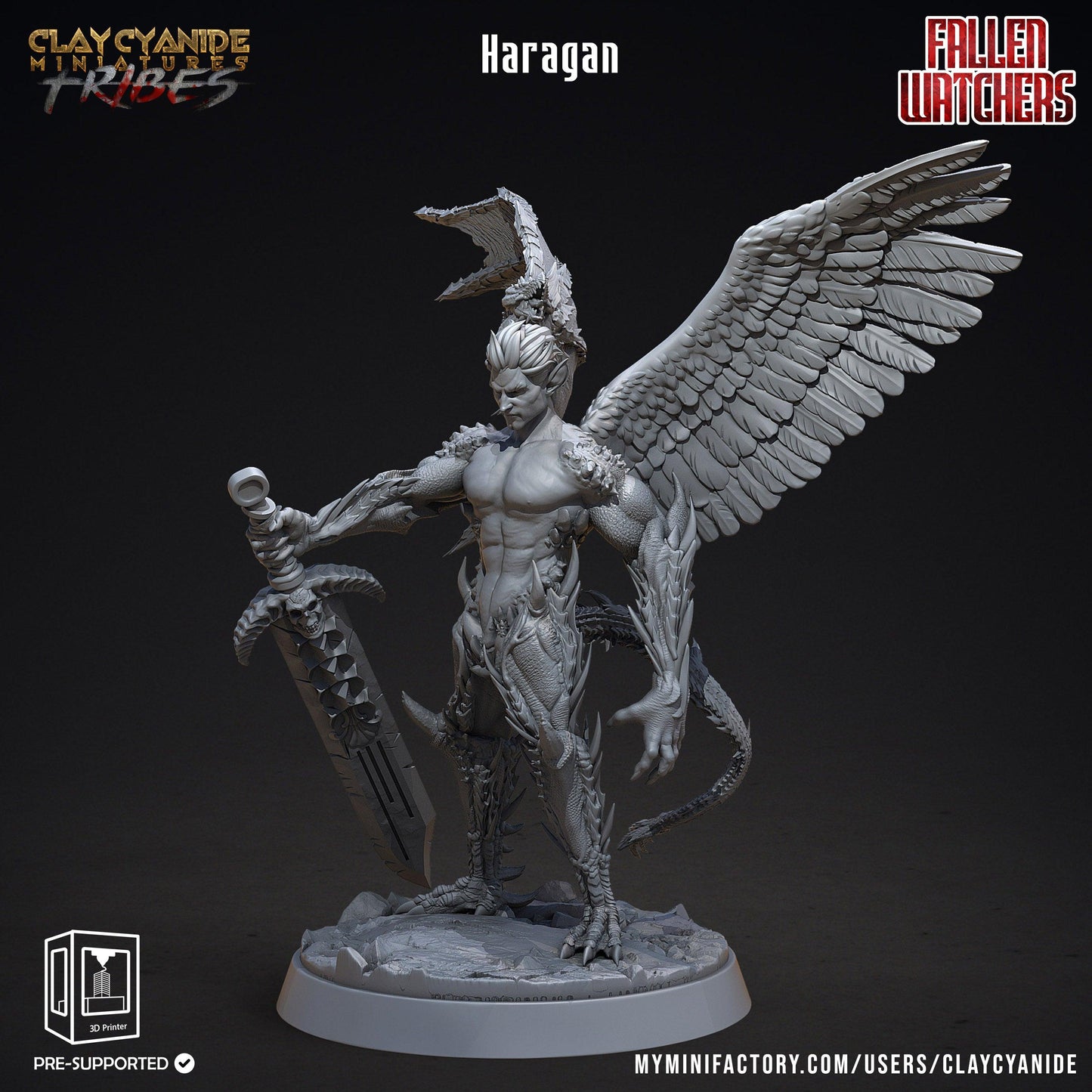 3D Printed Clay Cyanide Fallen Watchers Factions Tribes Ragnarok D&D
