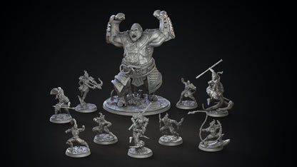 3D Printed Clay Cyanide Feng Zhizi Gorilla Men Tribes Factions Ragnarok D&D