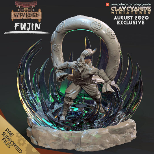3D Printed Clay Cyanide Fujin God of Wind Japanese Deities Ragnarok D&D
