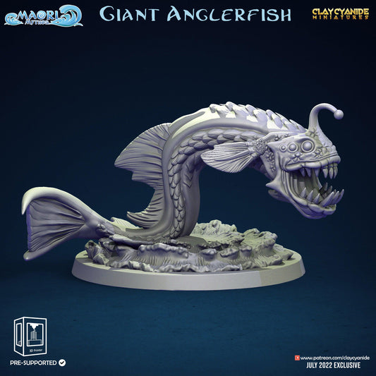 3D Printed Clay Cyanide Giant Anglerfish Maori Mythos 28mm-32mm Ragnarok D&D