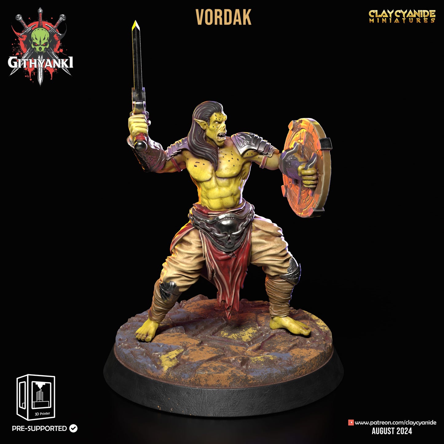 3D Printed Clay Cyanide Githyanki Warriors Set 28 32 mm D&D