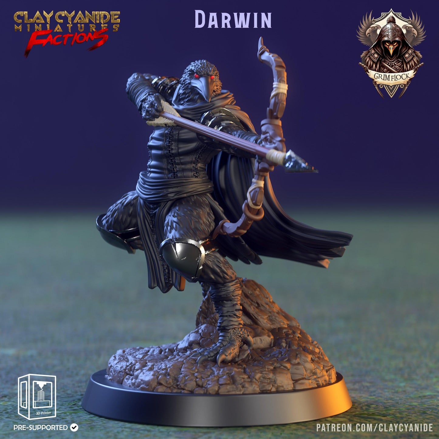 3D Printed Clay Cyanide Grim Flock Factions Tribes Ragnarok D&D