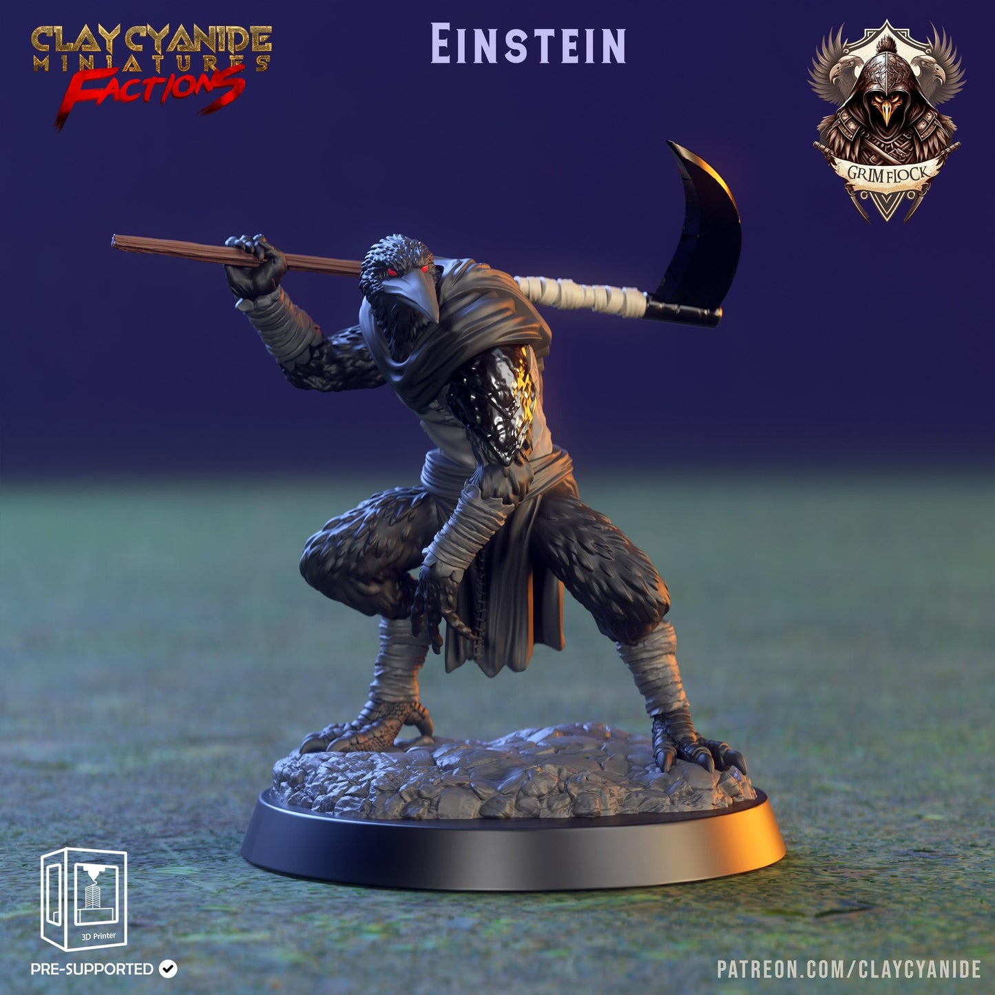 3D Printed Clay Cyanide Grim Flock Factions Tribes Ragnarok D&D