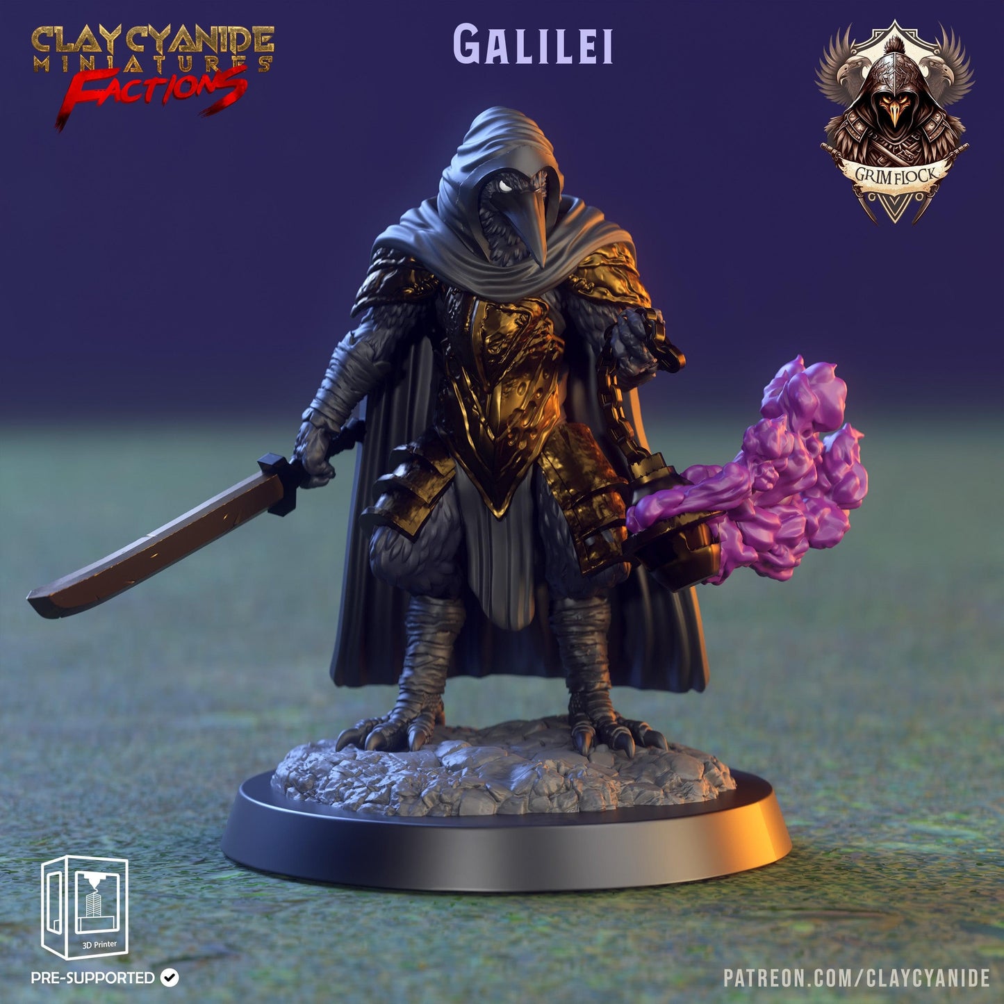 3D Printed Clay Cyanide Grim Flock Factions Tribes Ragnarok D&D