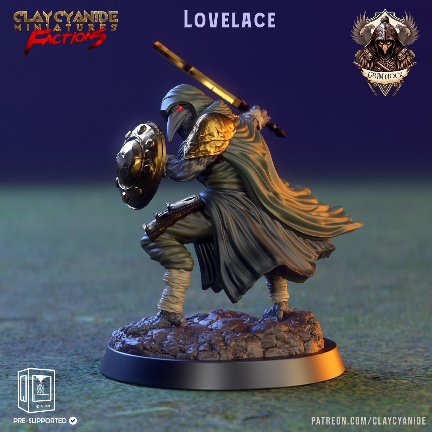 3D Printed Clay Cyanide Grim Flock Factions Tribes Ragnarok D&D