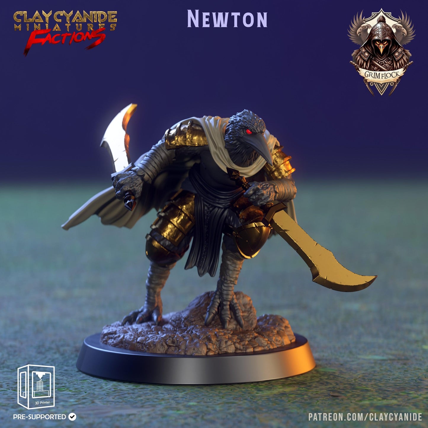 3D Printed Clay Cyanide Grim Flock Factions Tribes Ragnarok D&D