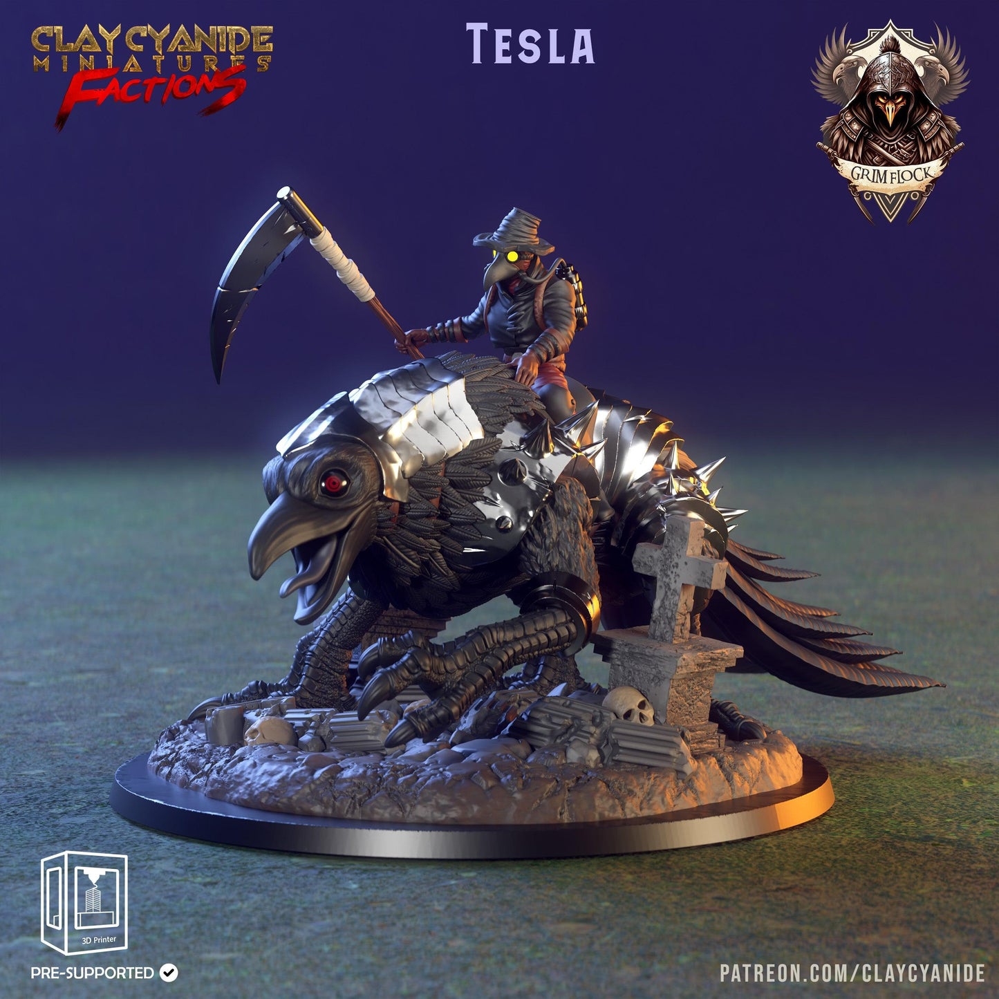 3D Printed Clay Cyanide Grim Flock Factions Tribes Ragnarok D&D