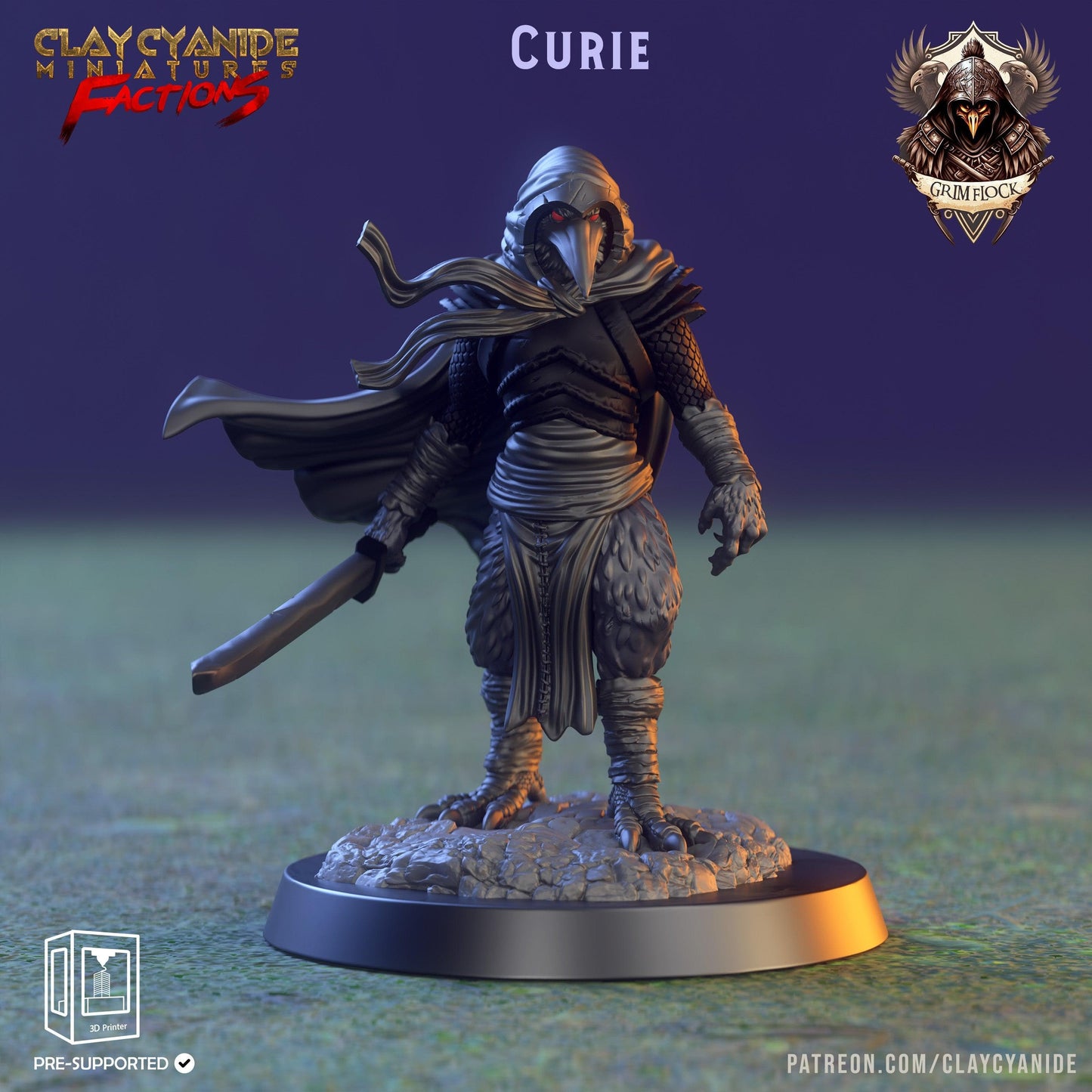 3D Printed Clay Cyanide Grim Flock Factions Tribes Ragnarok D&D