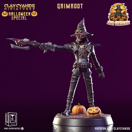 3D Printed Clay Cyanide Grimroot The Jack Syndicate Set 28 32 mm D&D