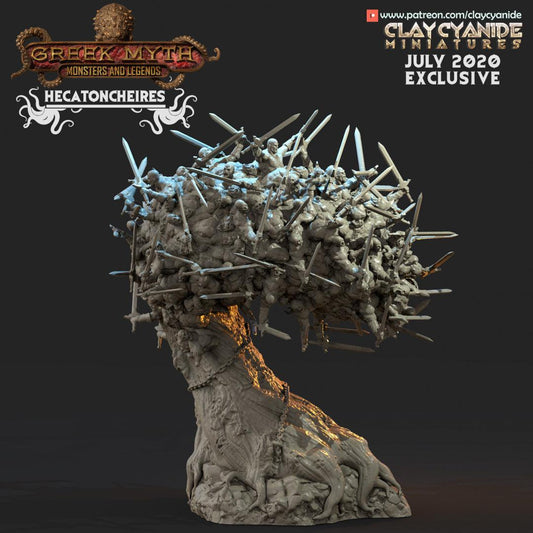3D Printed Clay Cyanide Hecatoncheires Greek Mythology Part 2 28 32 mm D&D