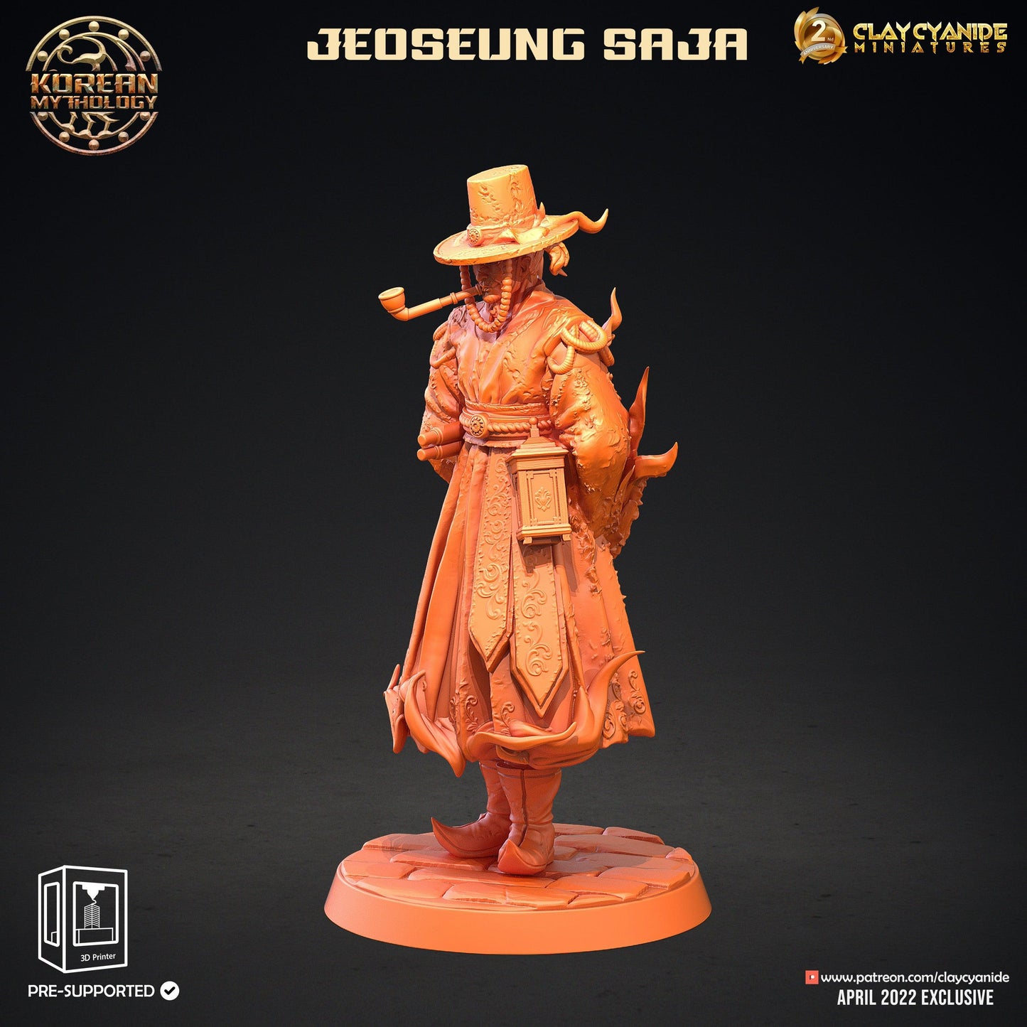 3D Printed Clay Cyanide Jeoseung Saja Set Korean Mythology Ragnarok D&D