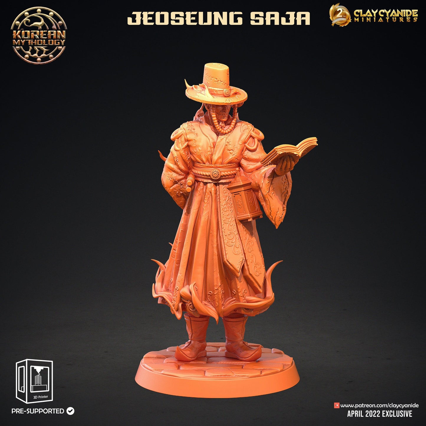 3D Printed Clay Cyanide Jeoseung Saja Set Korean Mythology Ragnarok D&D