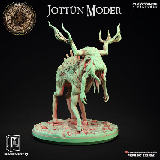 3D Printed Clay Cyanide Jottun Moder Great Old Gods Ragnarok D&D
