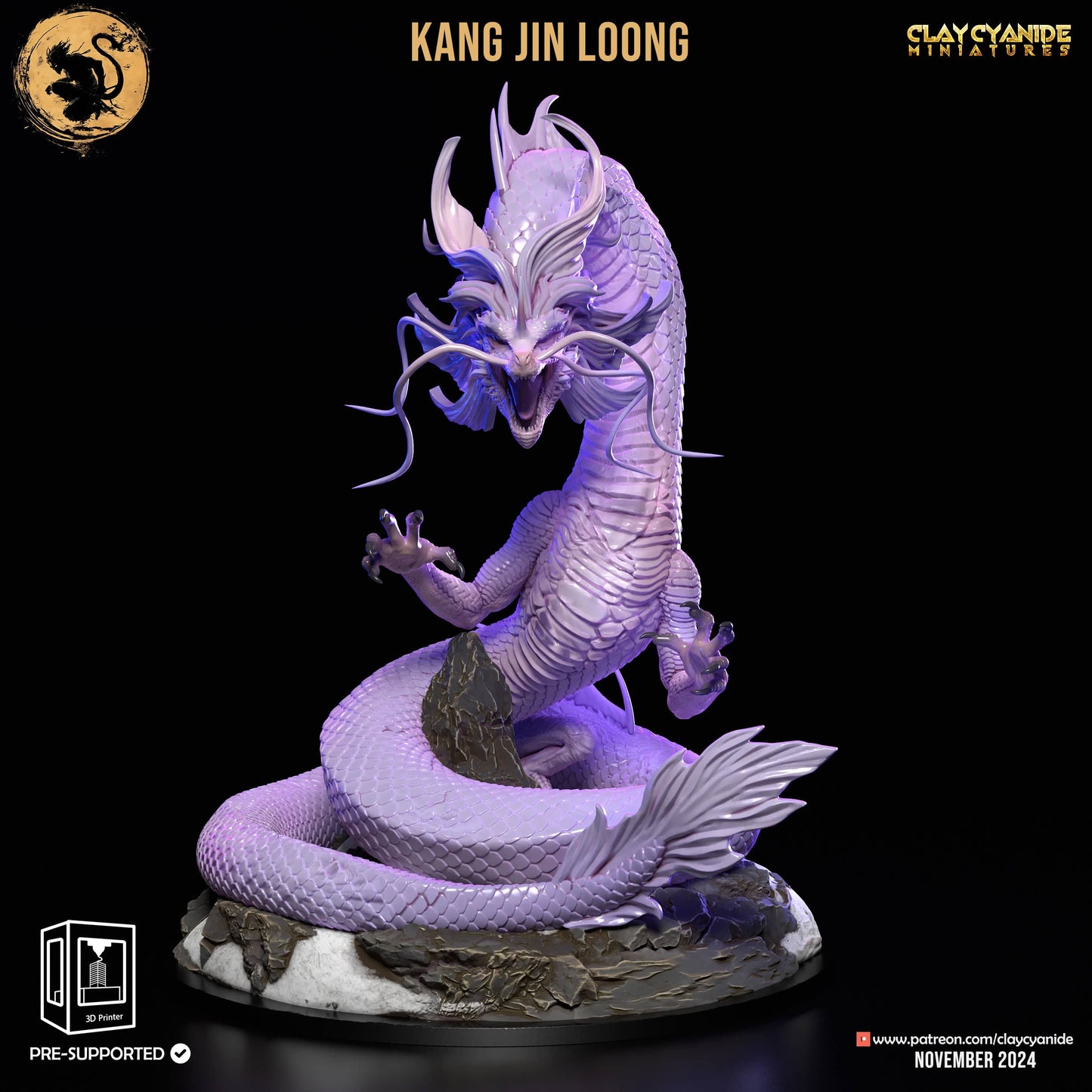 3D Printed Clay Cyanide Kang Jin Loong Black Myth Wukong Set 28 32 mm D&D