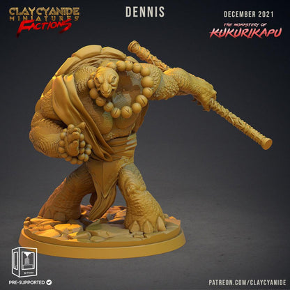 3D Printed Clay Cyanide Kukurikapu Monastery of Turtle-folk Factions Ragnarok D&D