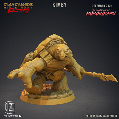 3D Printed Clay Cyanide Kukurikapu Monastery of Turtle-folk Factions Ragnarok D&D