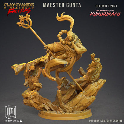 3D Printed Clay Cyanide Kukurikapu Monastery of Turtle-folk Factions Ragnarok D&D