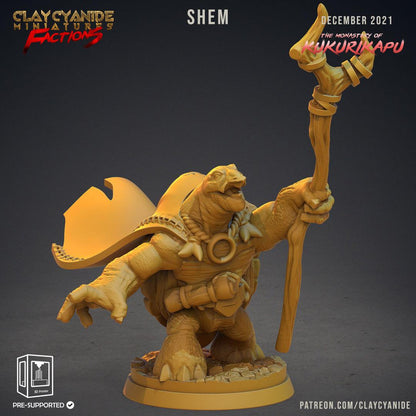 3D Printed Clay Cyanide Kukurikapu Monastery of Turtle-folk Factions Ragnarok D&D