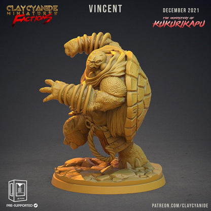 3D Printed Clay Cyanide Kukurikapu Monastery of Turtle-folk Factions Ragnarok D&D