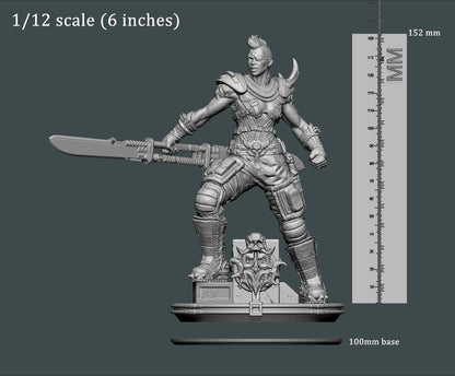 3D Printed Clay Cyanide Large Figure Lady Apokalypse Ragnarok D&D