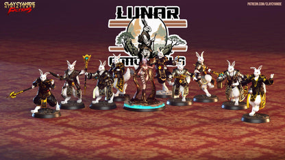 3D Printed Clay Cyanide Lunar Cottontails Factions Ragnarok D&D
