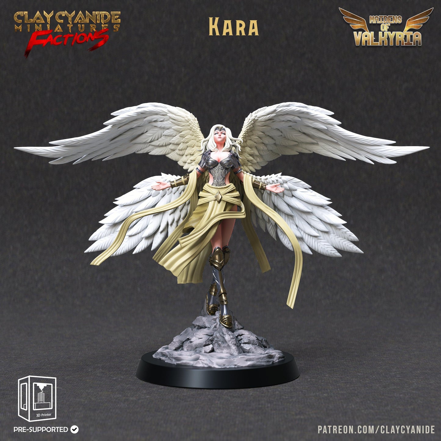 3D Printed Clay Cyanide Maidens of Valkyria Tribes Factions Ragnarok D&D