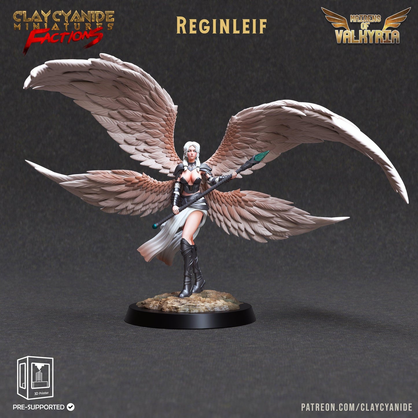 3D Printed Clay Cyanide Maidens of Valkyria Tribes Factions Ragnarok D&D