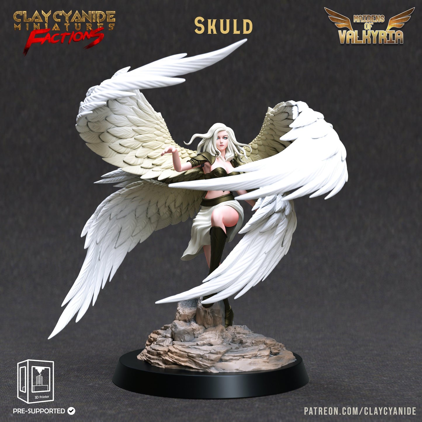 3D Printed Clay Cyanide Maidens of Valkyria Tribes Factions Ragnarok D&D