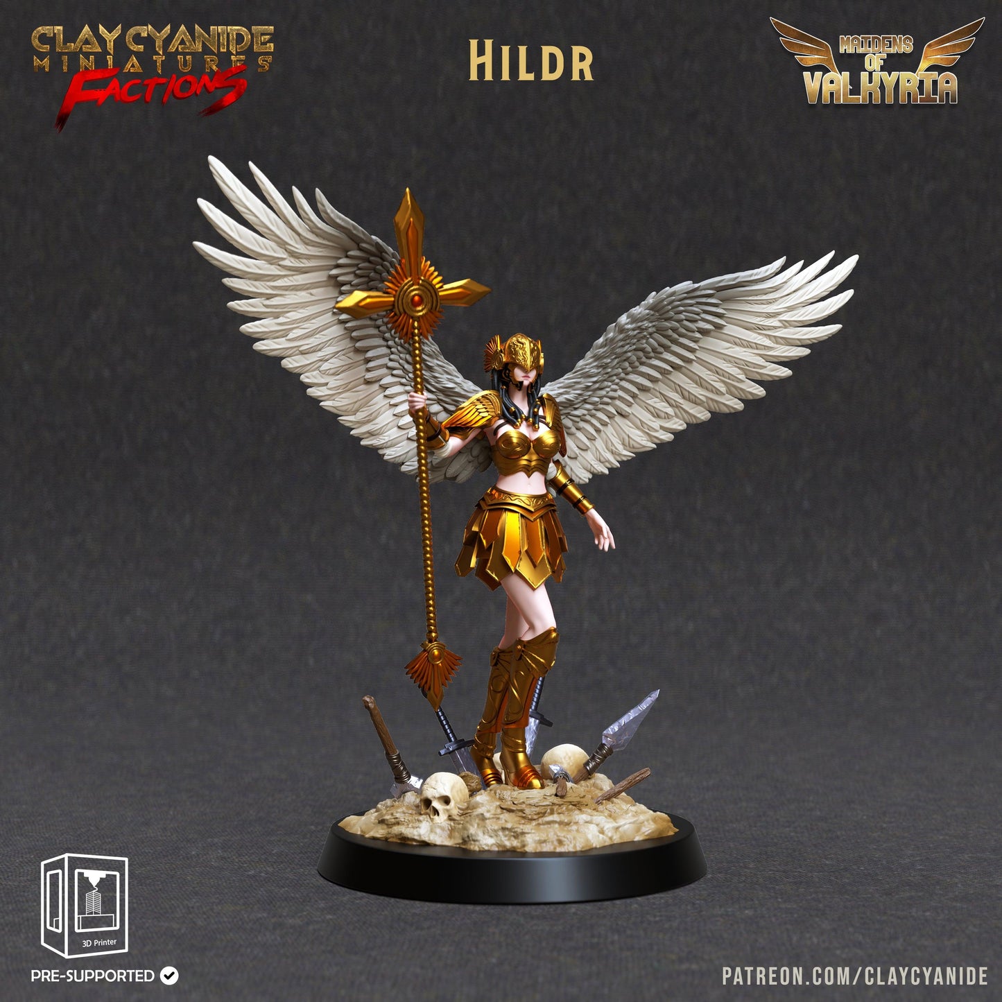 3D Printed Clay Cyanide Maidens of Valkyria Tribes Factions Ragnarok D&D