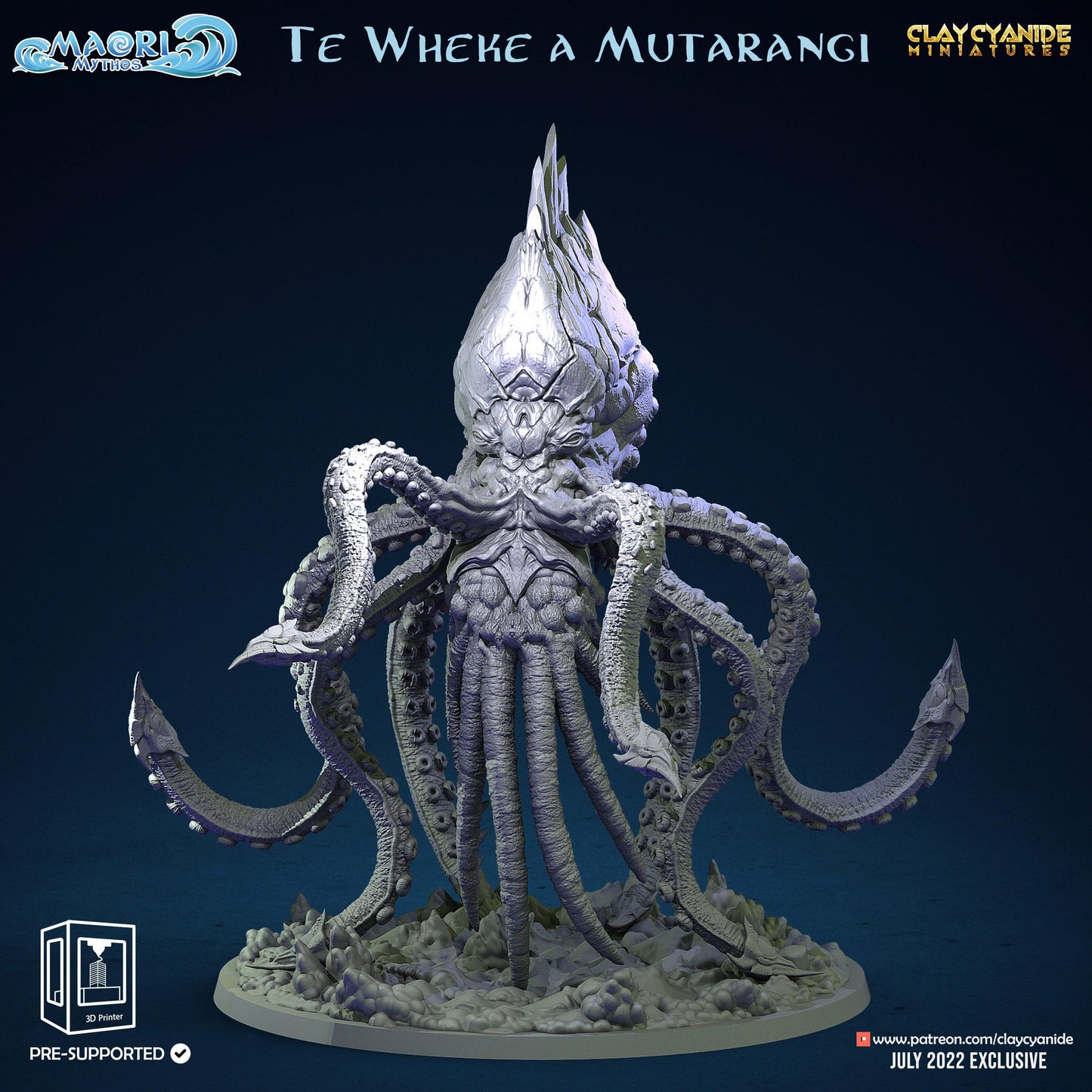 3D Printed Clay Cyanide Maori Mythos Set Ragnarok D&D