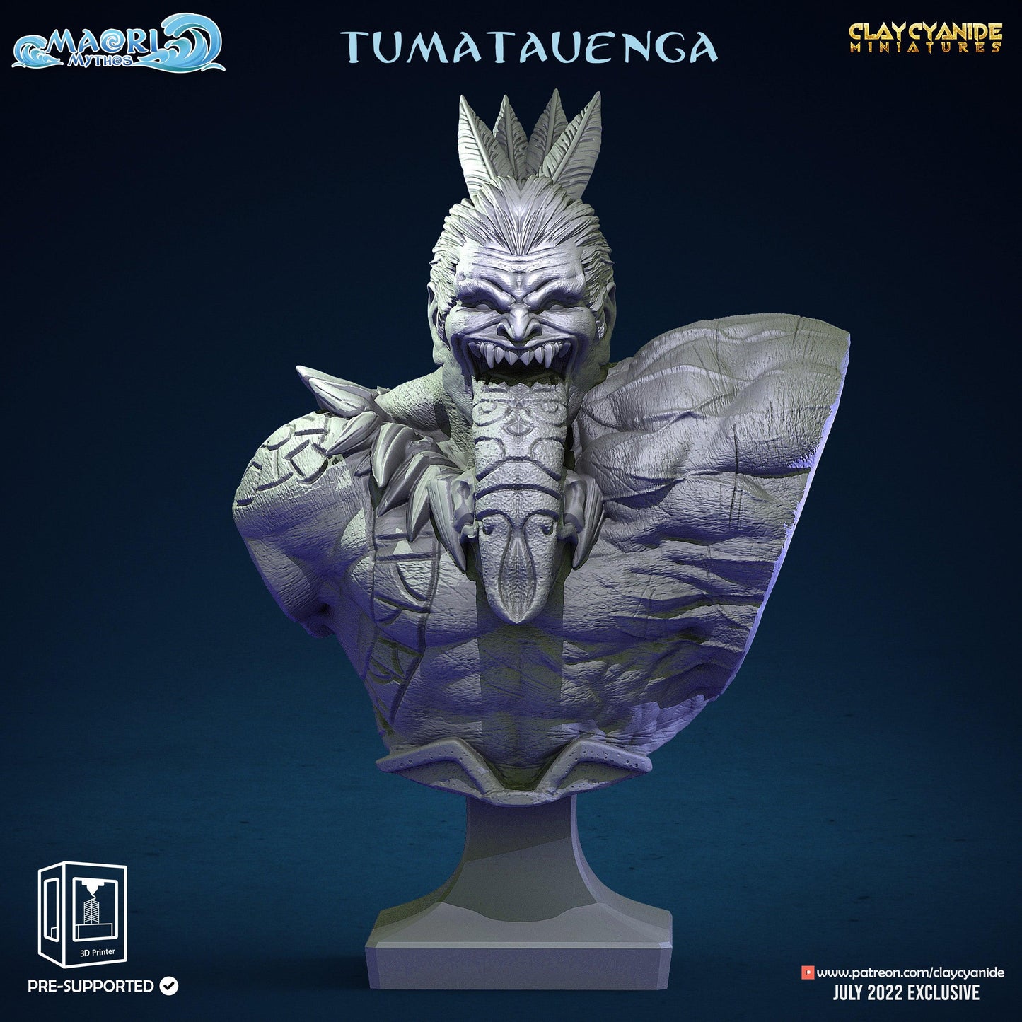 3D Printed Clay Cyanide Maori Mythos Set Ragnarok D&D
