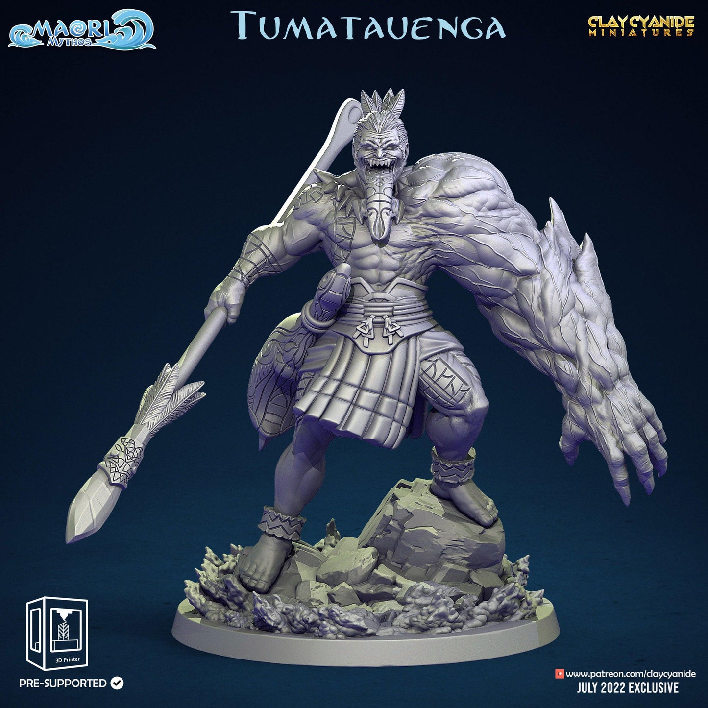 3D Printed Clay Cyanide Maori Mythos Set Ragnarok D&D