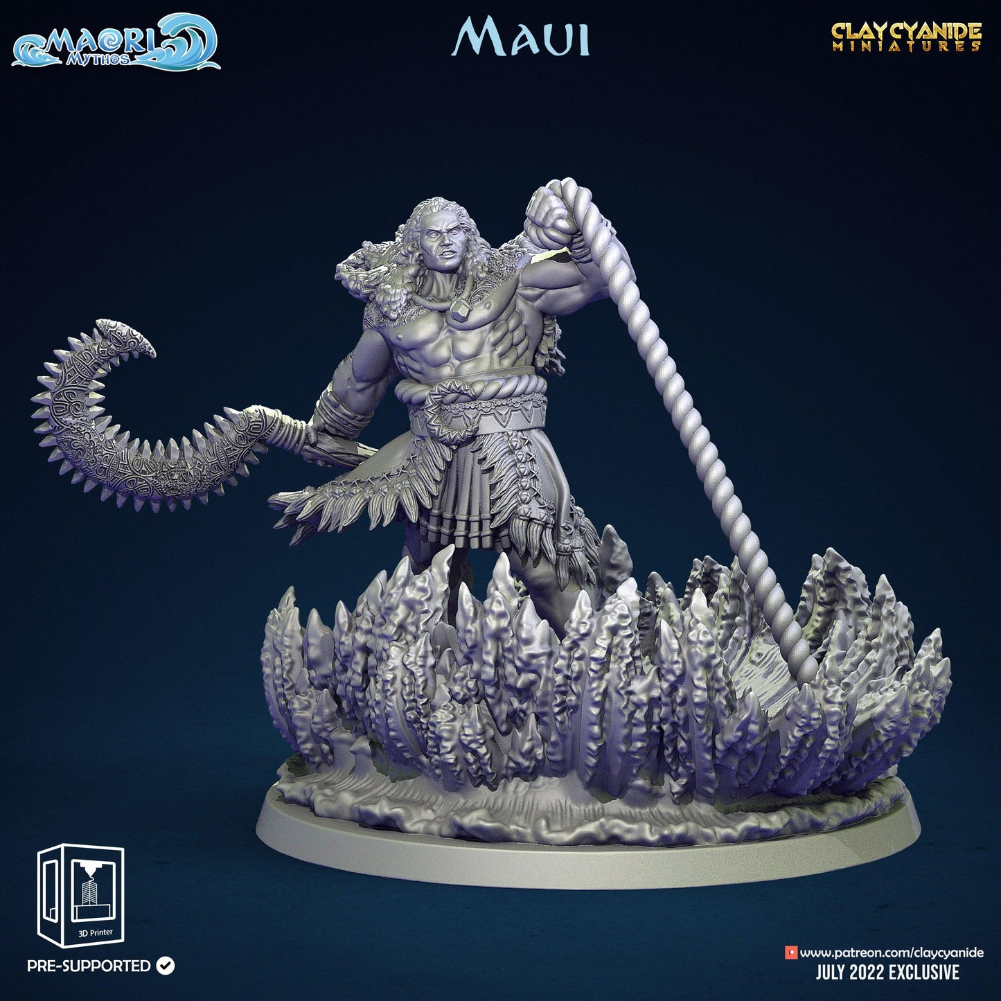 3D Printed Clay Cyanide Maori Mythos Set Ragnarok D&D
