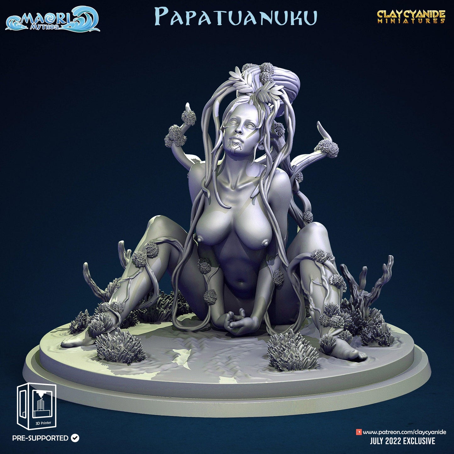 3D Printed Clay Cyanide Maori Mythos Set Ragnarok D&D