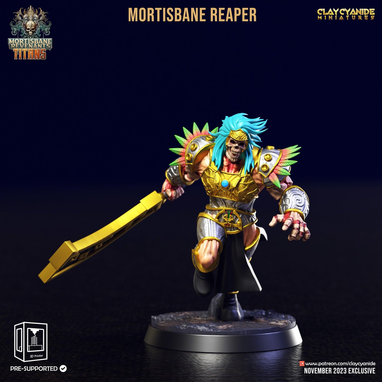 3D Printed Clay Cyanide Mortisbane Reaper Set Mortisbane Titans Set 28 32 mm D&D