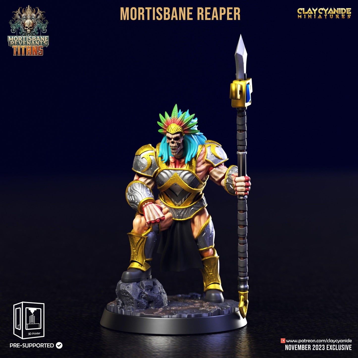 3D Printed Clay Cyanide Mortisbane Reaper Set Mortisbane Titans Set 28 32 mm D&D