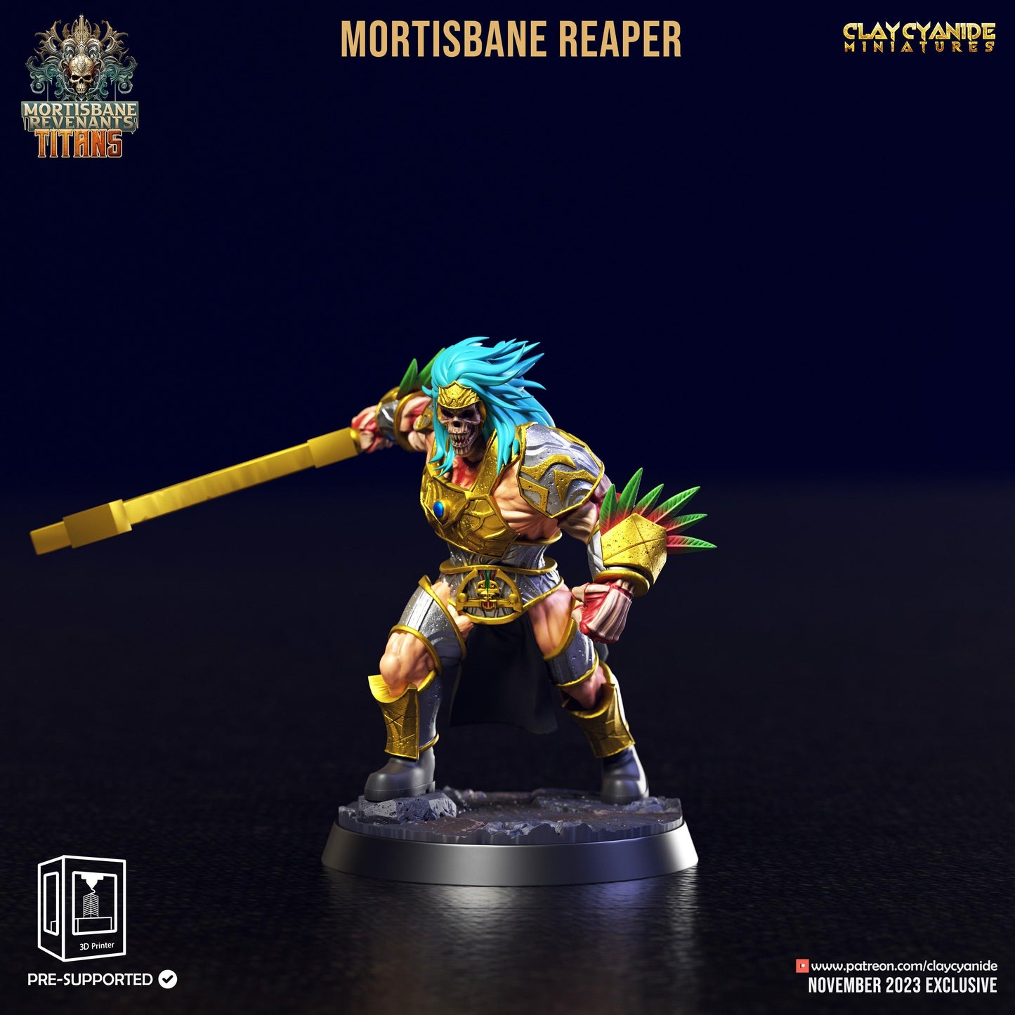 3D Printed Clay Cyanide Mortisbane Reaper Set Mortisbane Titans Set 28 32 mm D&D