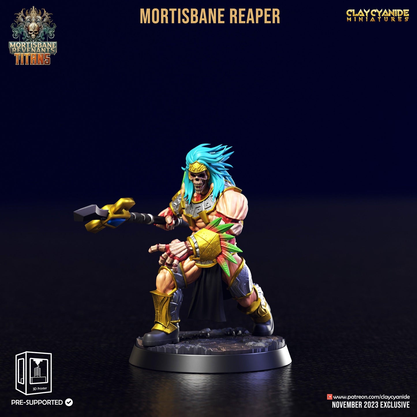3D Printed Clay Cyanide Mortisbane Reaper Set Mortisbane Titans Set 28 32 mm D&D