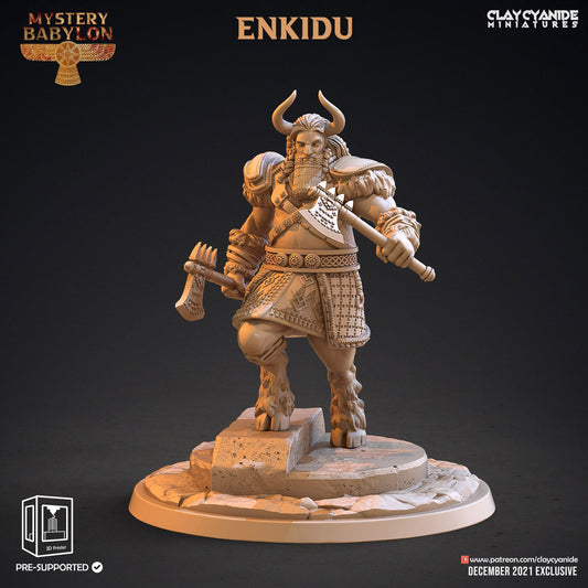 3D Printed Clay Cyanide Mystery Babylon - Enkidu 28mm 32mm D&D