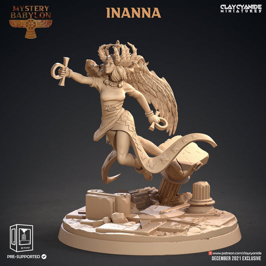 3D Printed Clay Cyanide Mystery Babylon - Inanna 28mm 32mm D&D